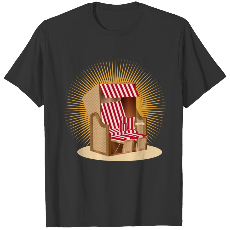 Nostalgia beach chair red and white striped on the T Shirts