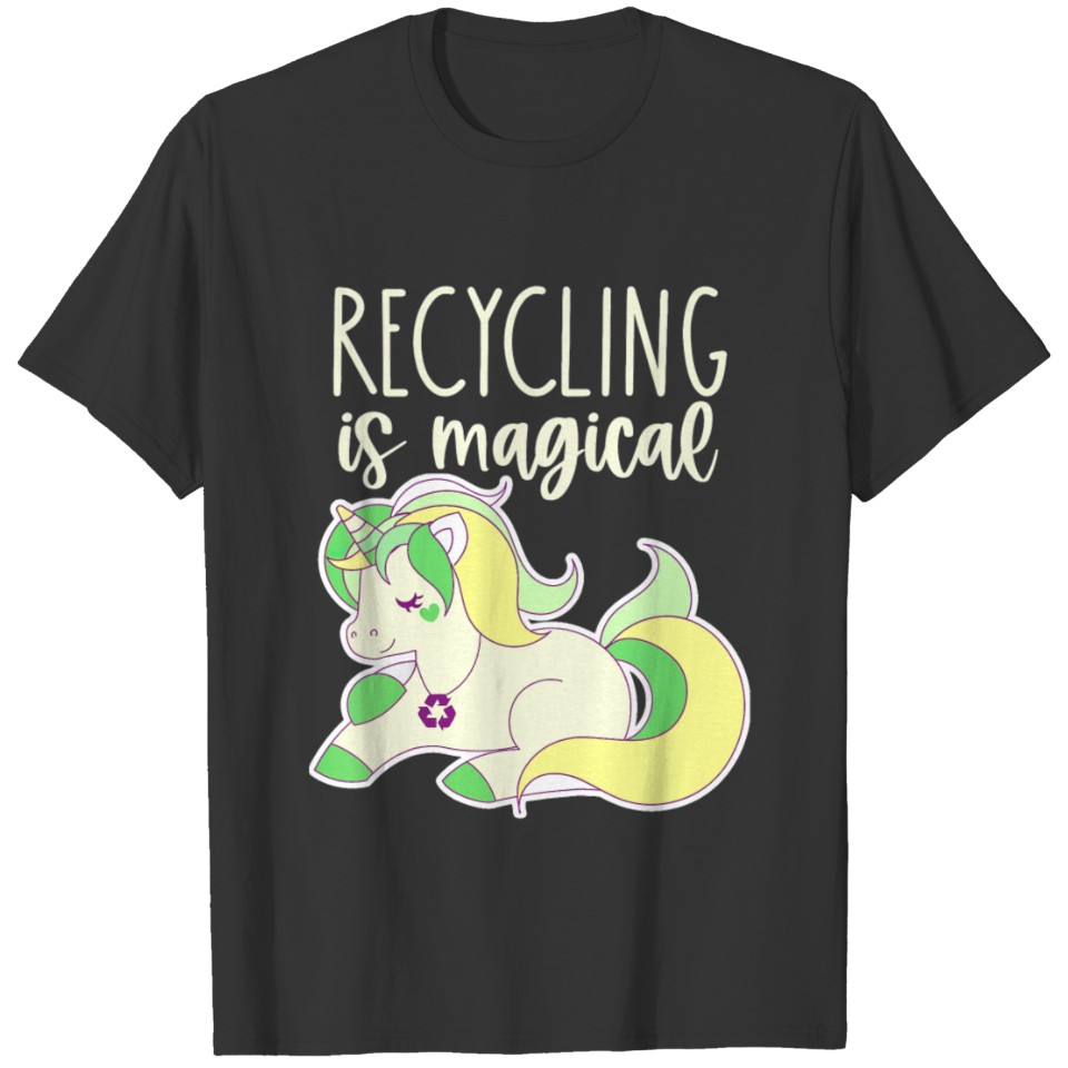 Kid Recycling is Magical Earth Day Unicorn Toddler T Shirts