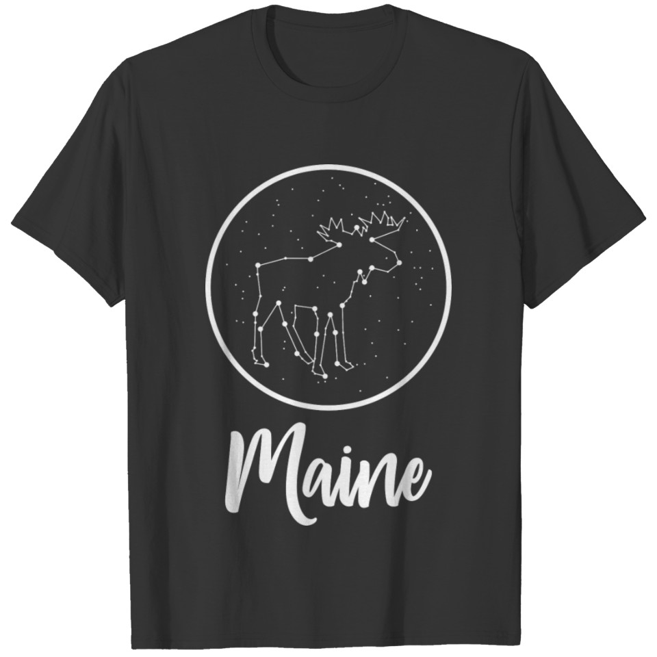 Maine Moose Astrology Star Gazing Inspired Vacatio T Shirts