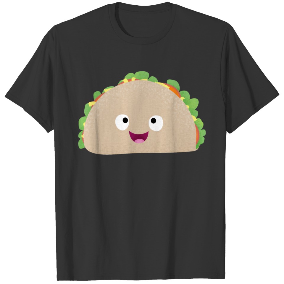 Cute happy smiling taco cartoon illustration T-shirt