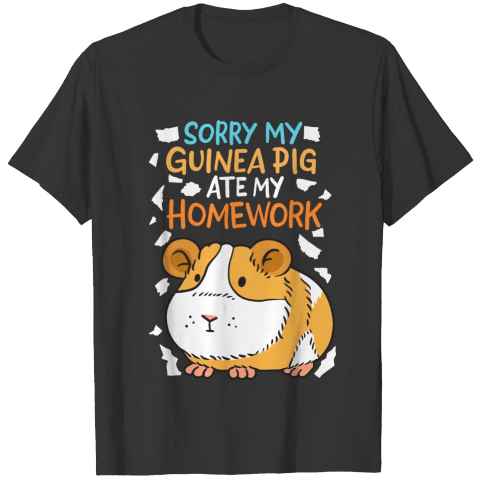 Guinea Pig Homework Student School T-shirt