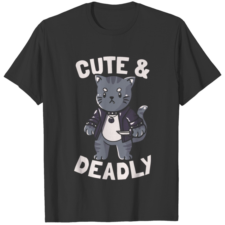 Cute & Deadly Evil Cat Gift T-shirt