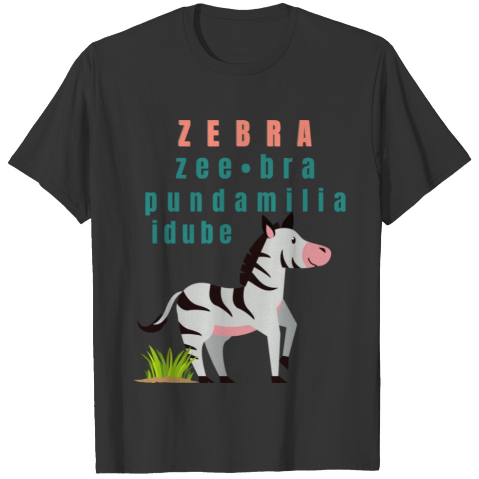 Graphic Illustration Grey and Black Zebra T Shirts