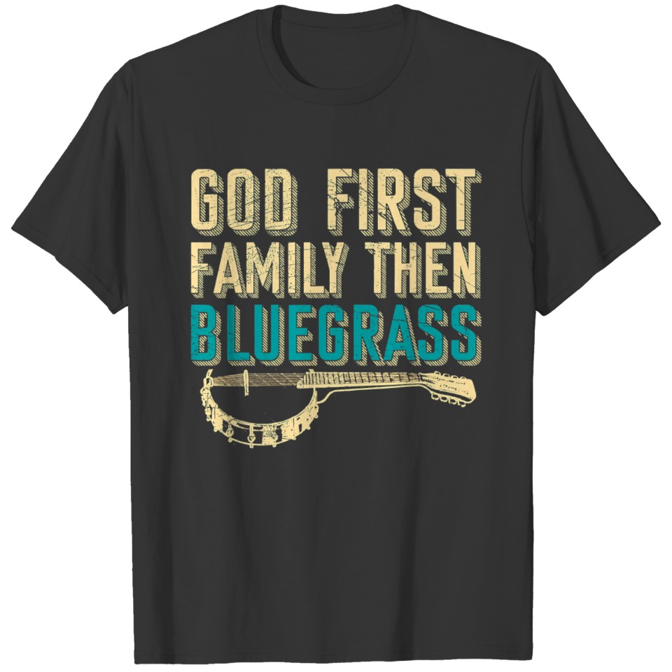 Bluegrass Music Guitar Player and Funny Banjo T-shirt