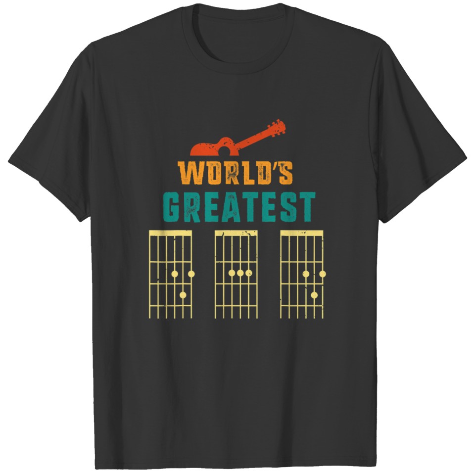 Worlds Greatest Dad Gift Guitarist Guitar Player T-shirt