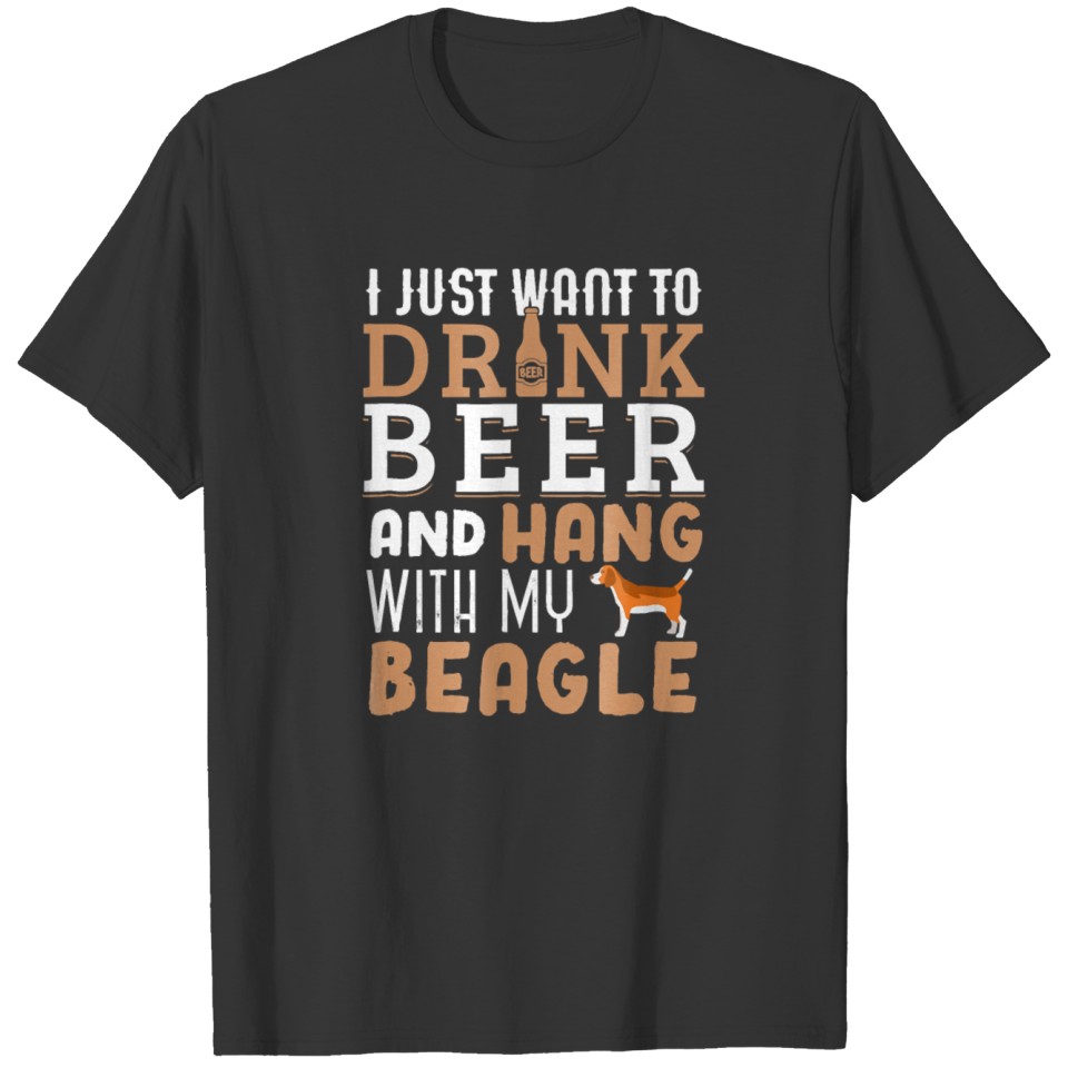 Beagle Dad Funny Father's Day Dog Lover Gift Beer T-shirt