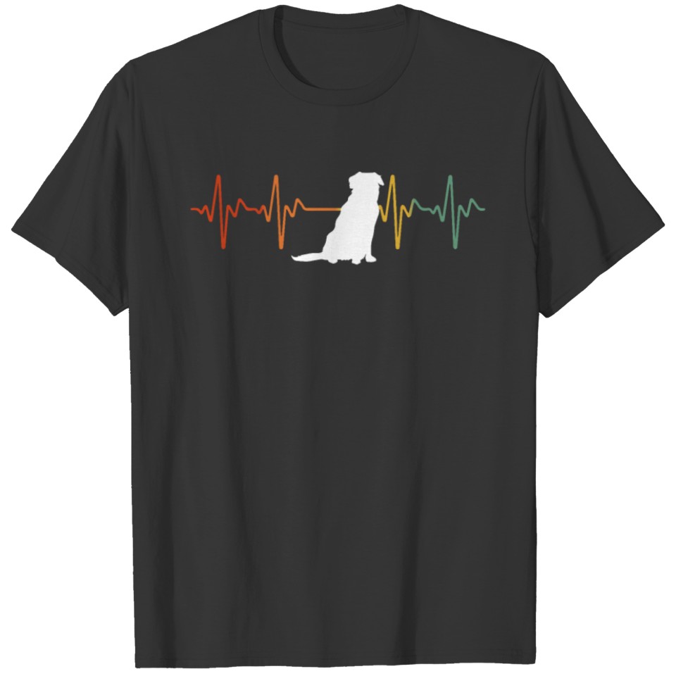 Retro Golden Retriever Heartbeat T-shirt