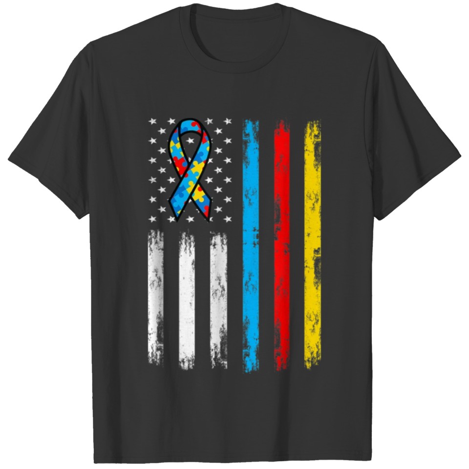 autism awareness flag T-shirt