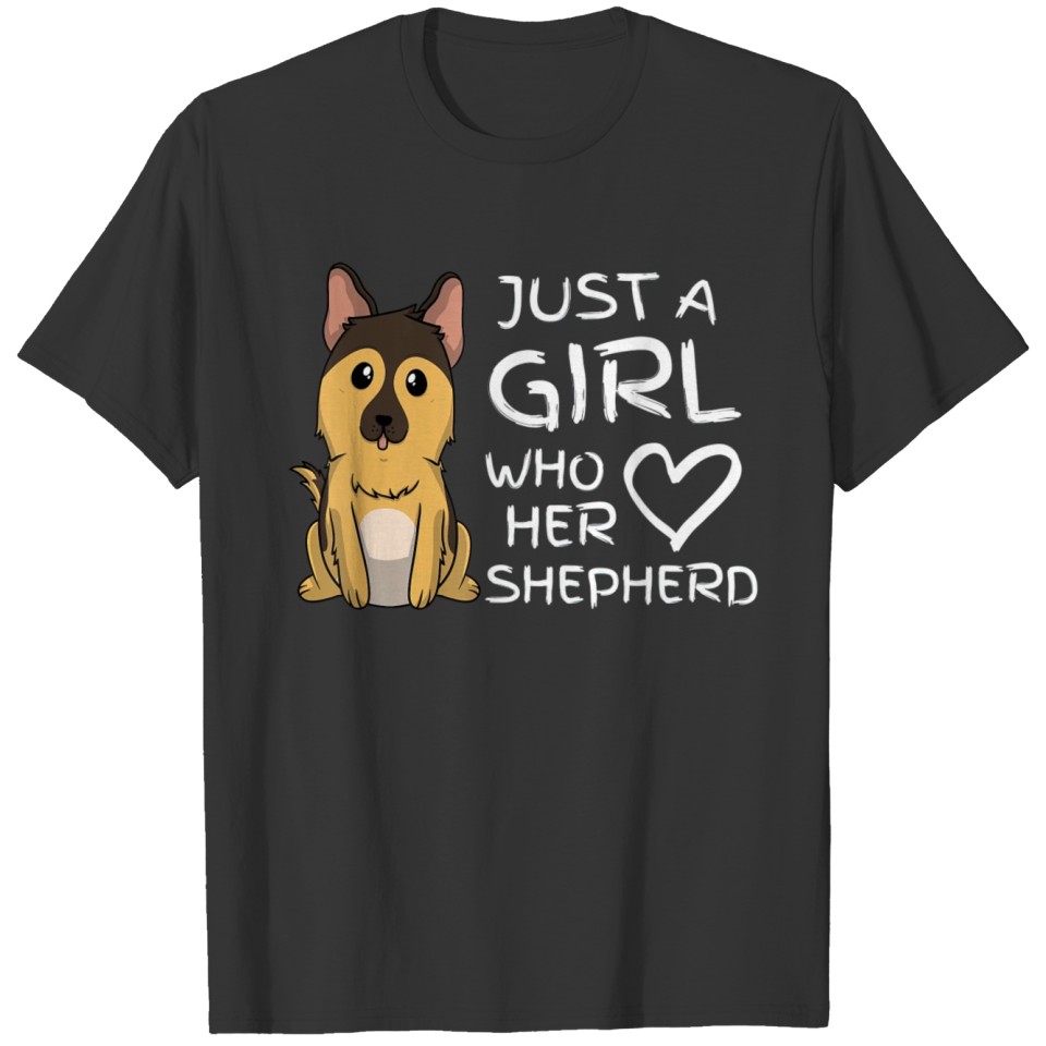 Just a Girl Who Loves Her German Shepherd Dog Pupp T Shirts