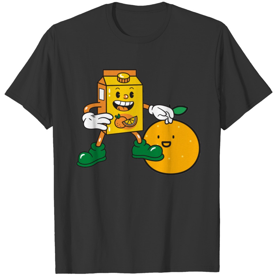 Orange juice box with orange T-shirt