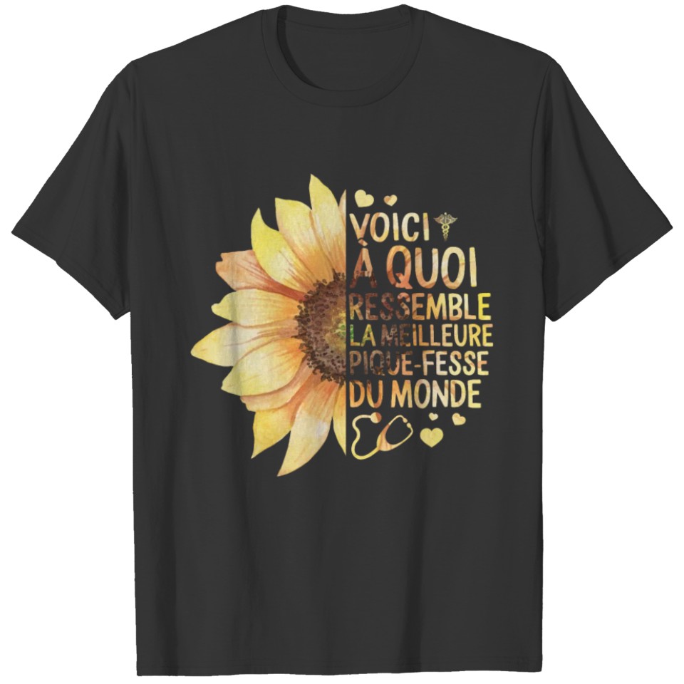 Infirmière Tee Shirt Cadeau Pour Femmes Tournesol T-shirt