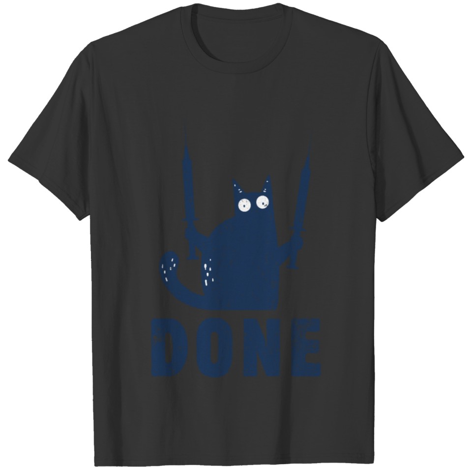 Vaccinated Vaccine Pro Vaccination done funny cat T-shirt