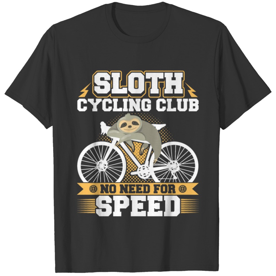 Sloth Cycling Club Funny T-shirt