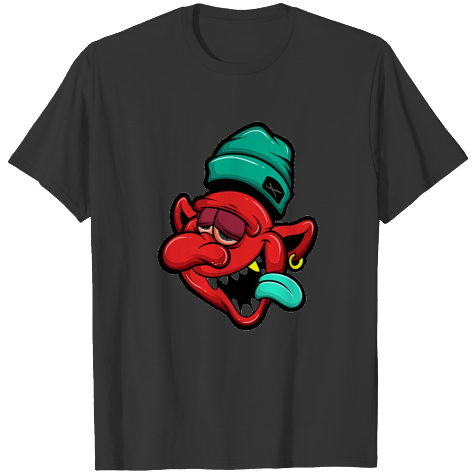 evil tipsy cartoon T-shirt