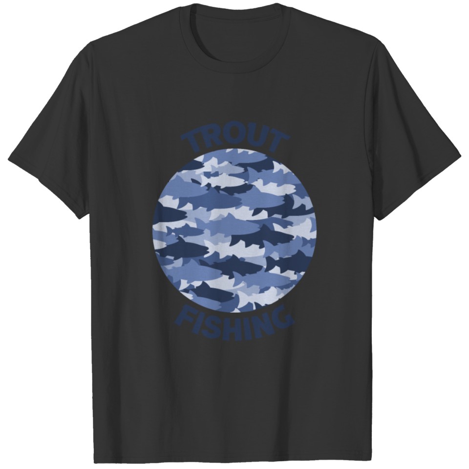 Trout Fishing Porthole Blue T Shirts