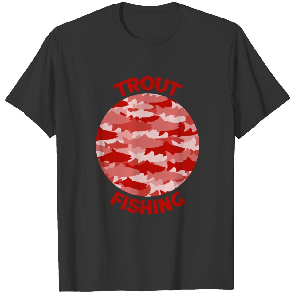 Trout Fishing Porthole Red T Shirts
