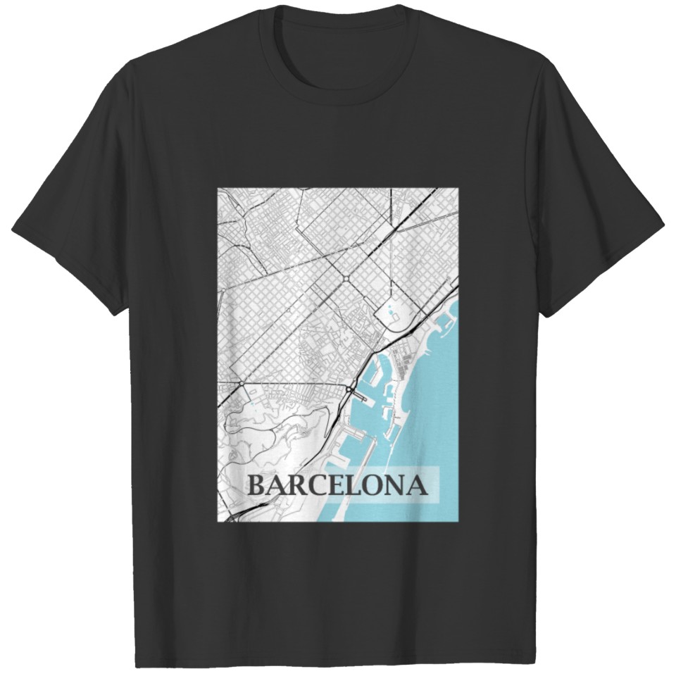 Barcelona Street Map T-shirt