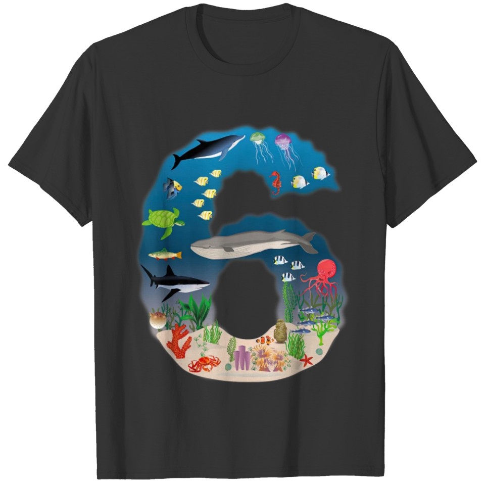 Under The Sea REALISTIC Fish Starfish Sixth number T-shirt