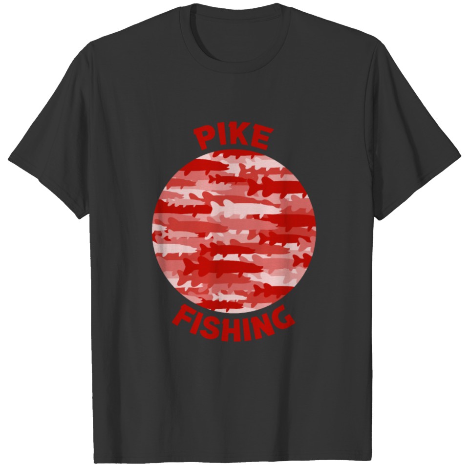 Pike Fishing - Predator Fishing Red T Shirts