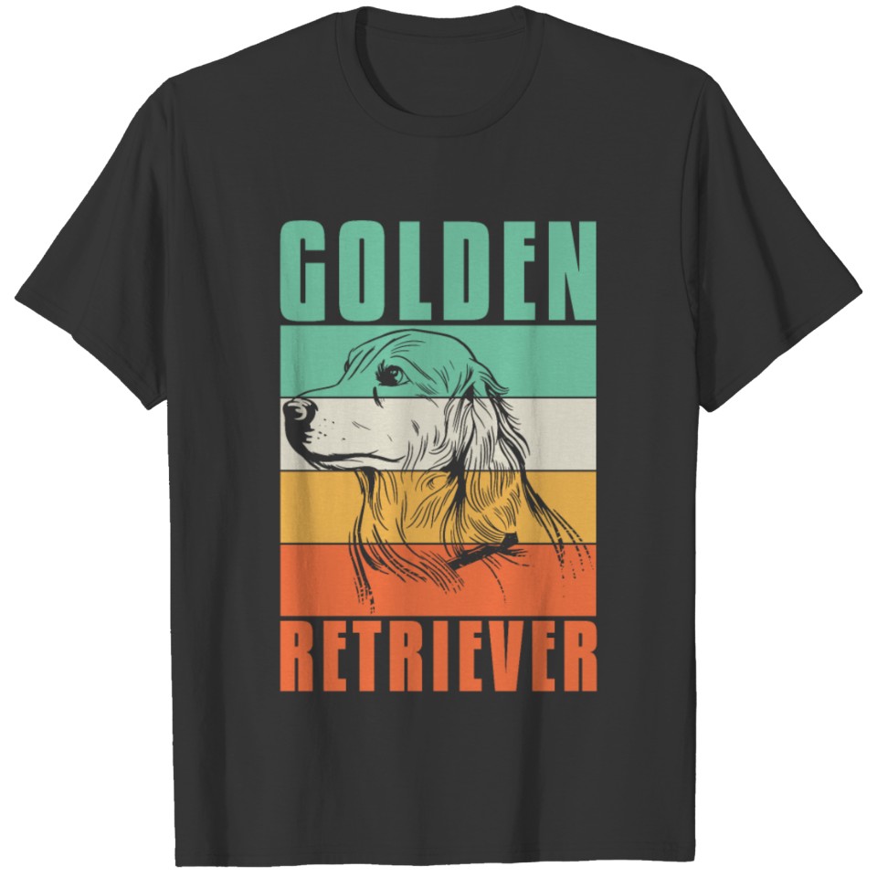 Golden Retriever Dog Design Retro T-shirt