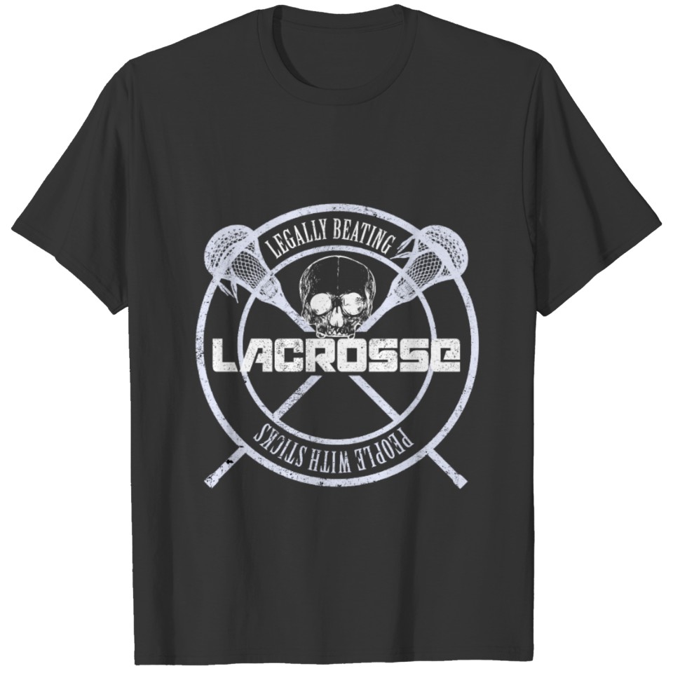 Lacrosse Player Skull Gift T-shirt