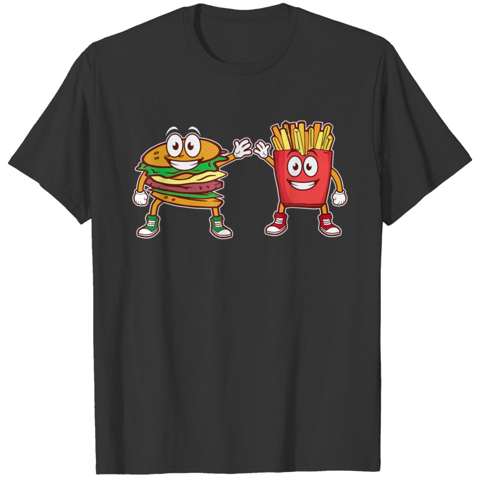Hamburger Fries High Five Combo Snacks I Hamburger T Shirts