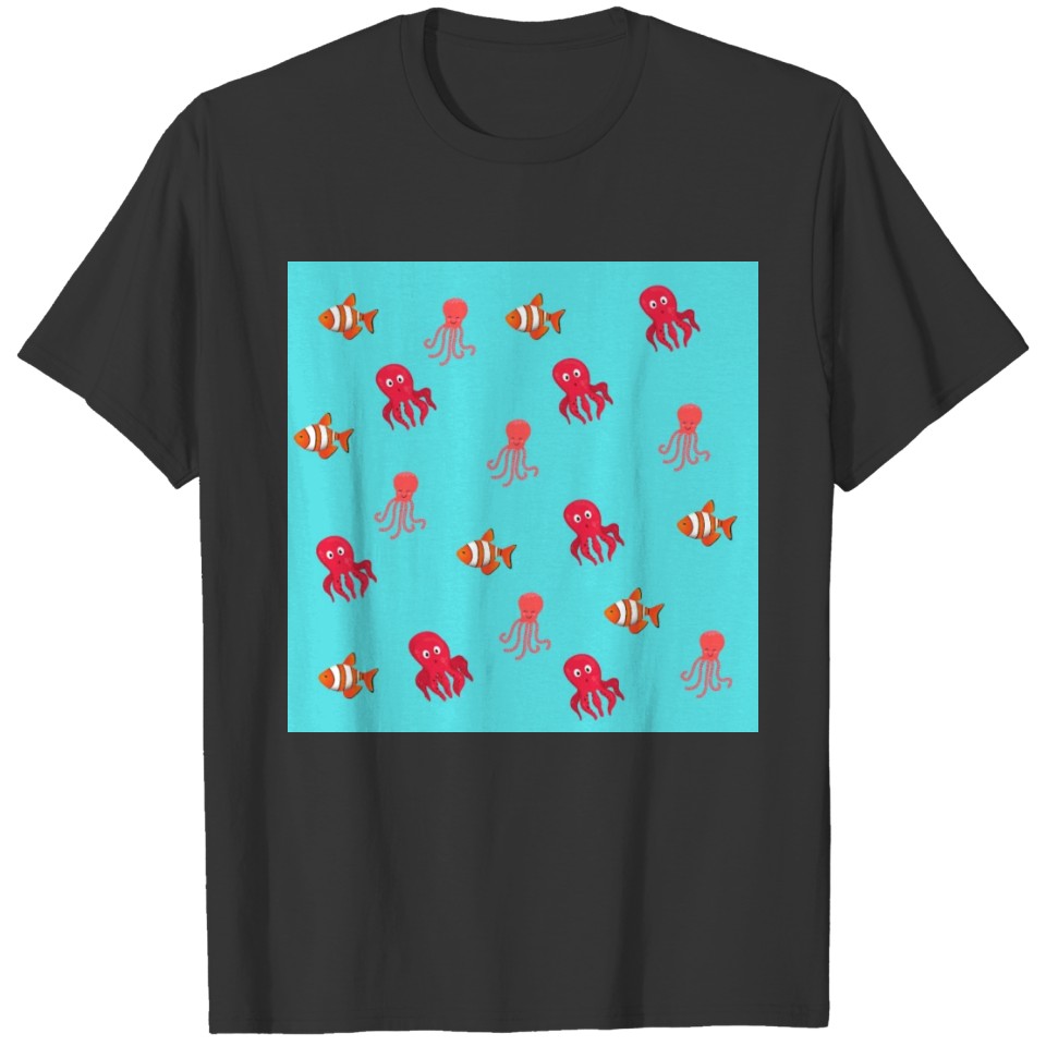 Cute Sea Life Pattern T-shirt