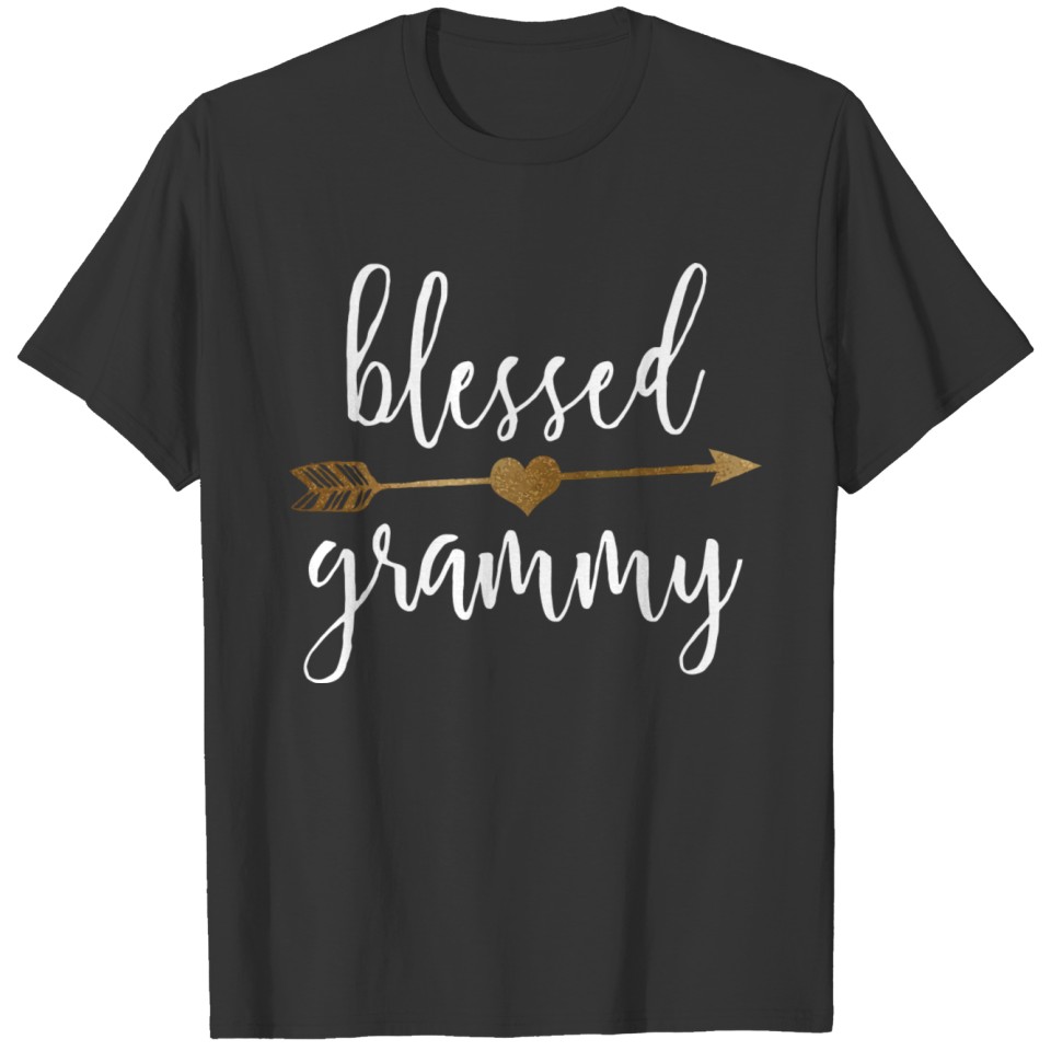 Cute Gold Arrow Blessed Grammy Grandma 0888 T-shirt