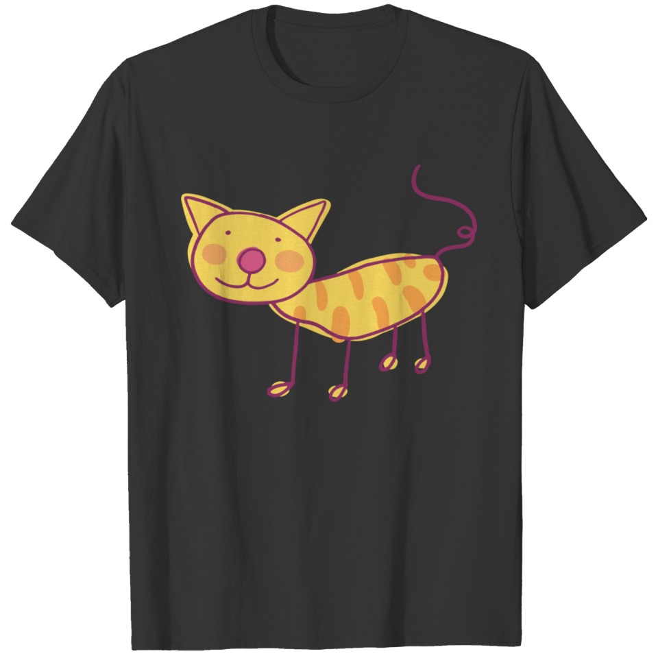 Cute hand drawn cat for kids T-shirt