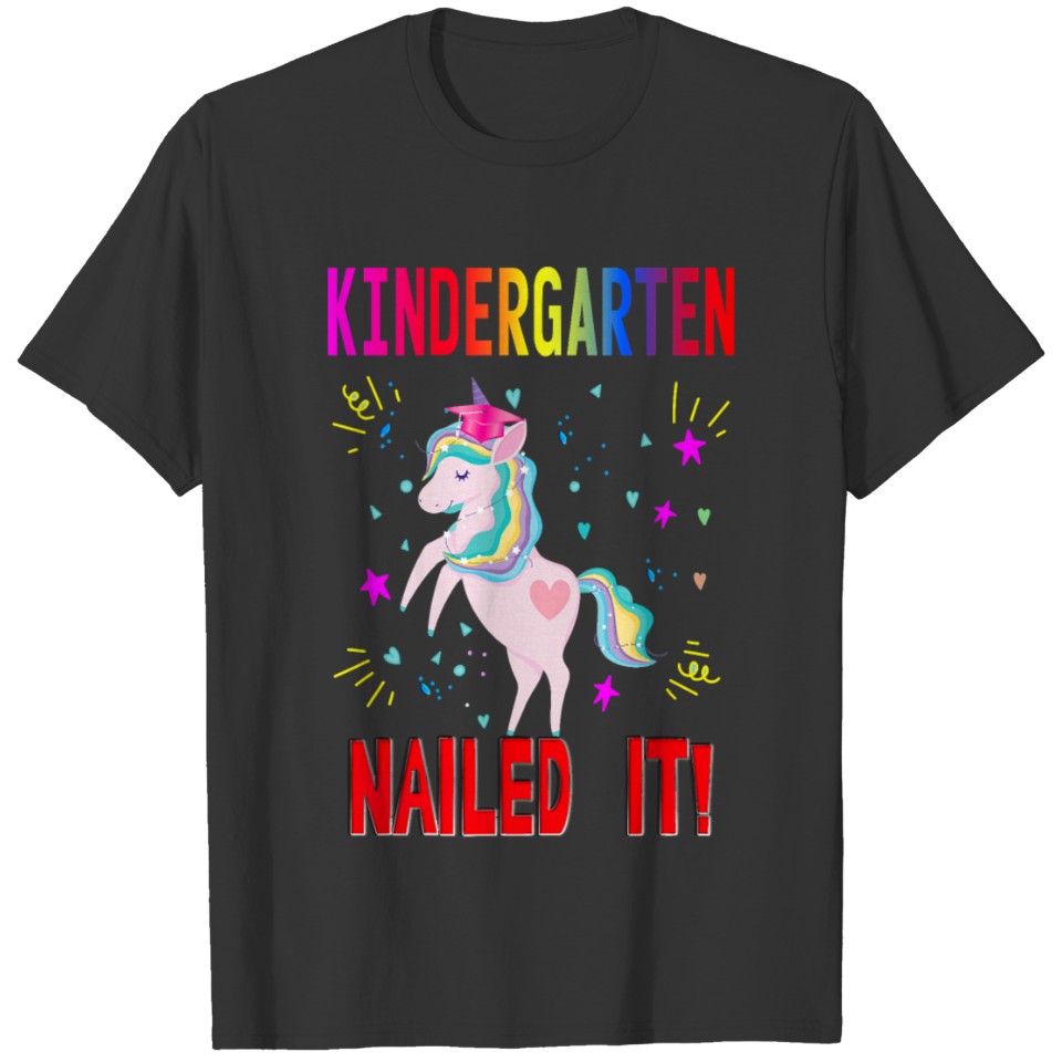 Kindergarten Graduate Proud Unicorn For Kids Girls T Shirts