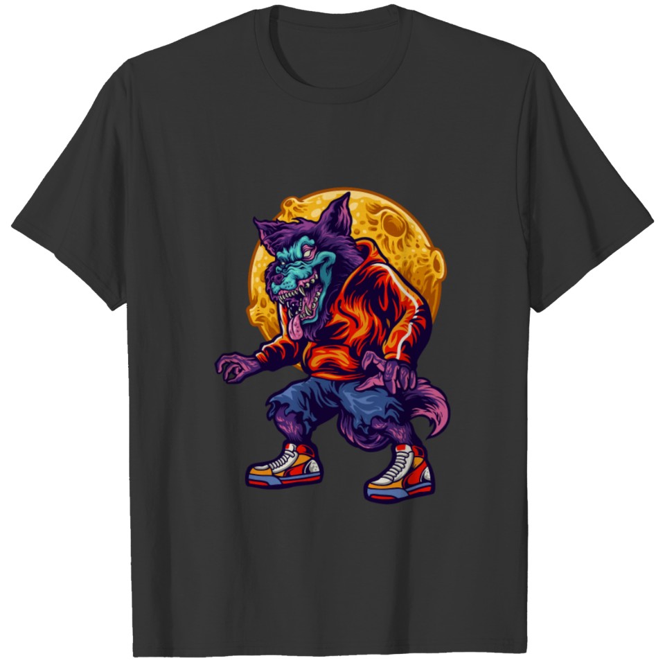 Werewolf Moon Purple Wolf Full Moon Human Hungry T Shirts