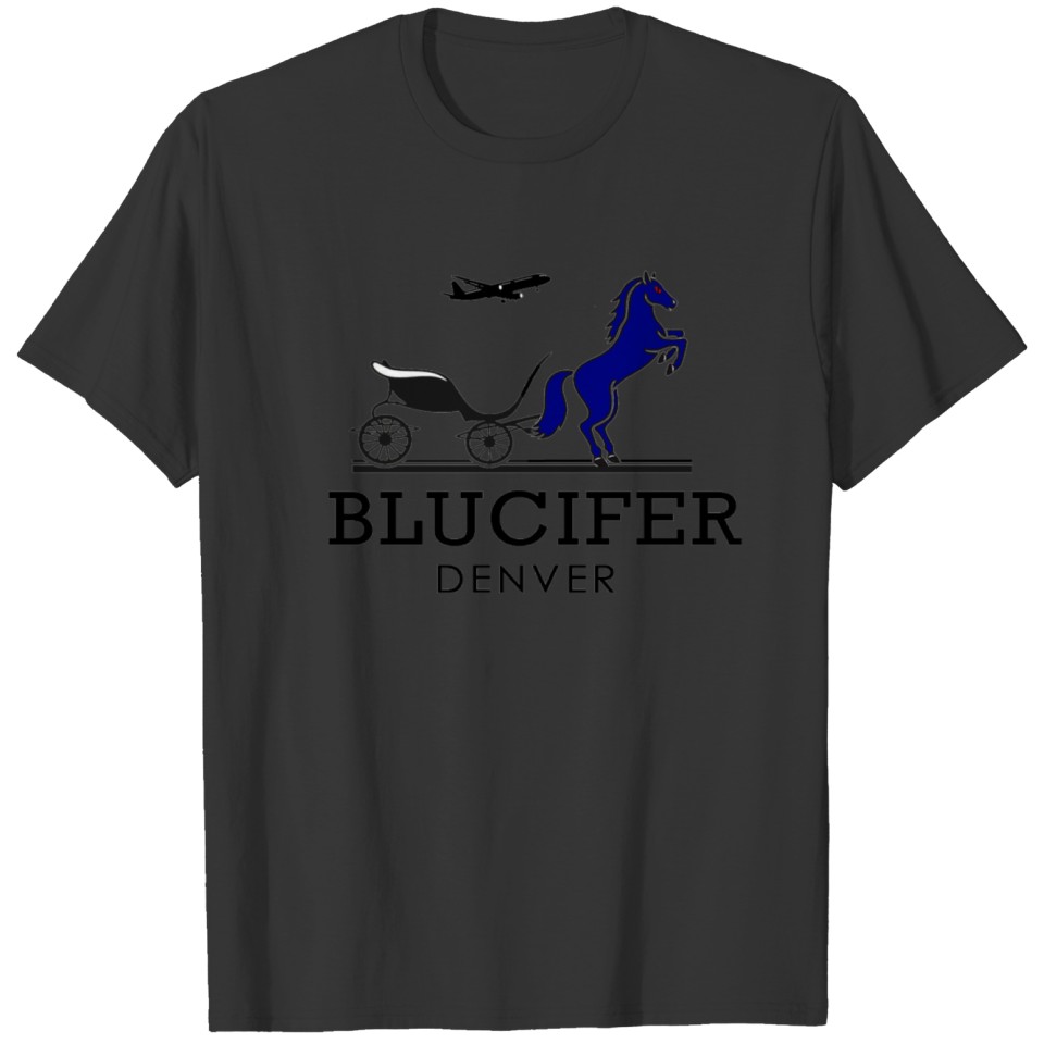 parody fashion logo blucifer hermes T-shirt