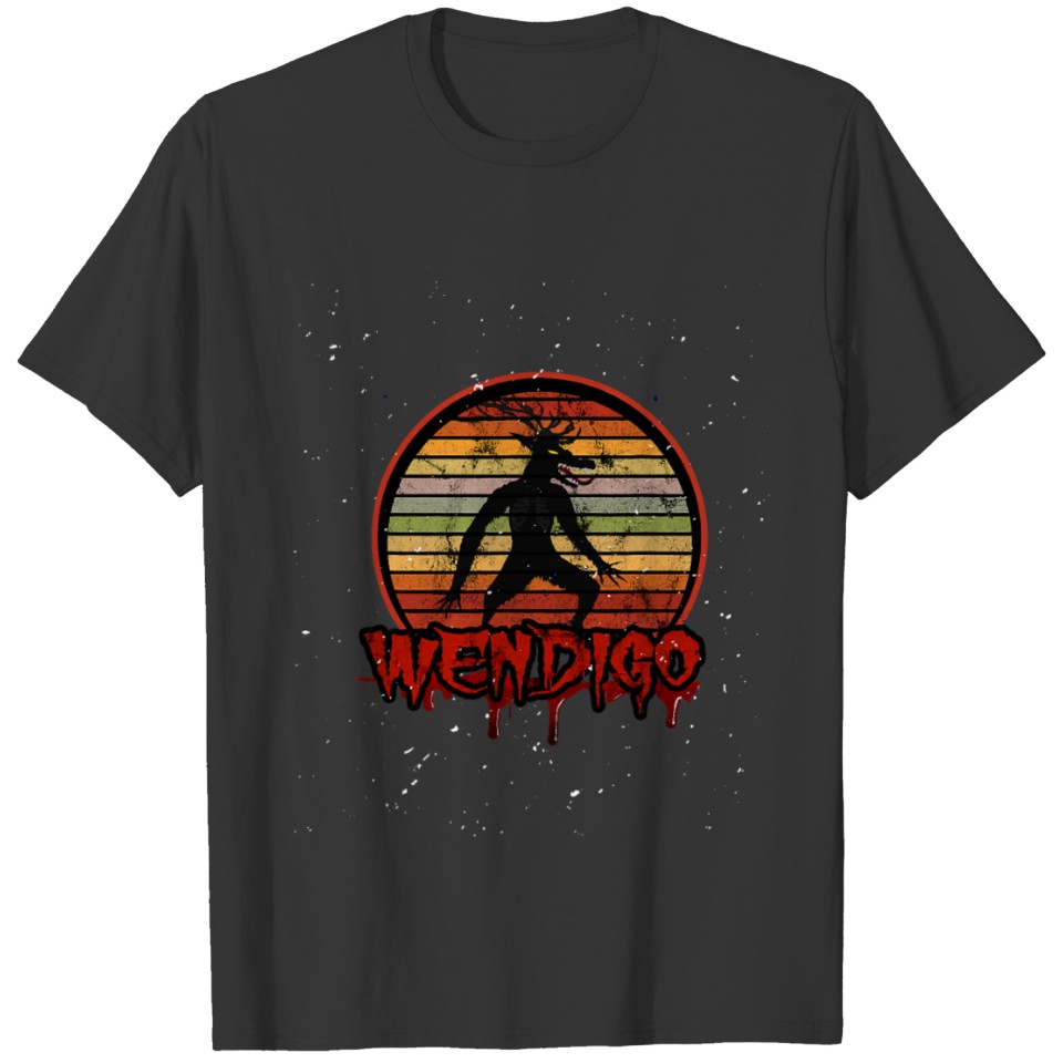 Vintage Moon and Wendigo Folklore T Shirts