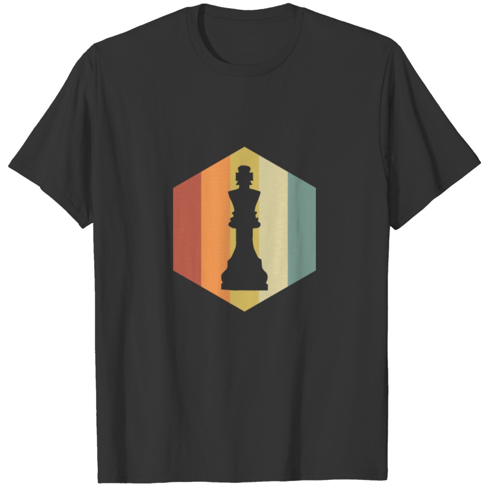 King Chess Pieces Design 70s Retro Vintage Gifts T-shirt