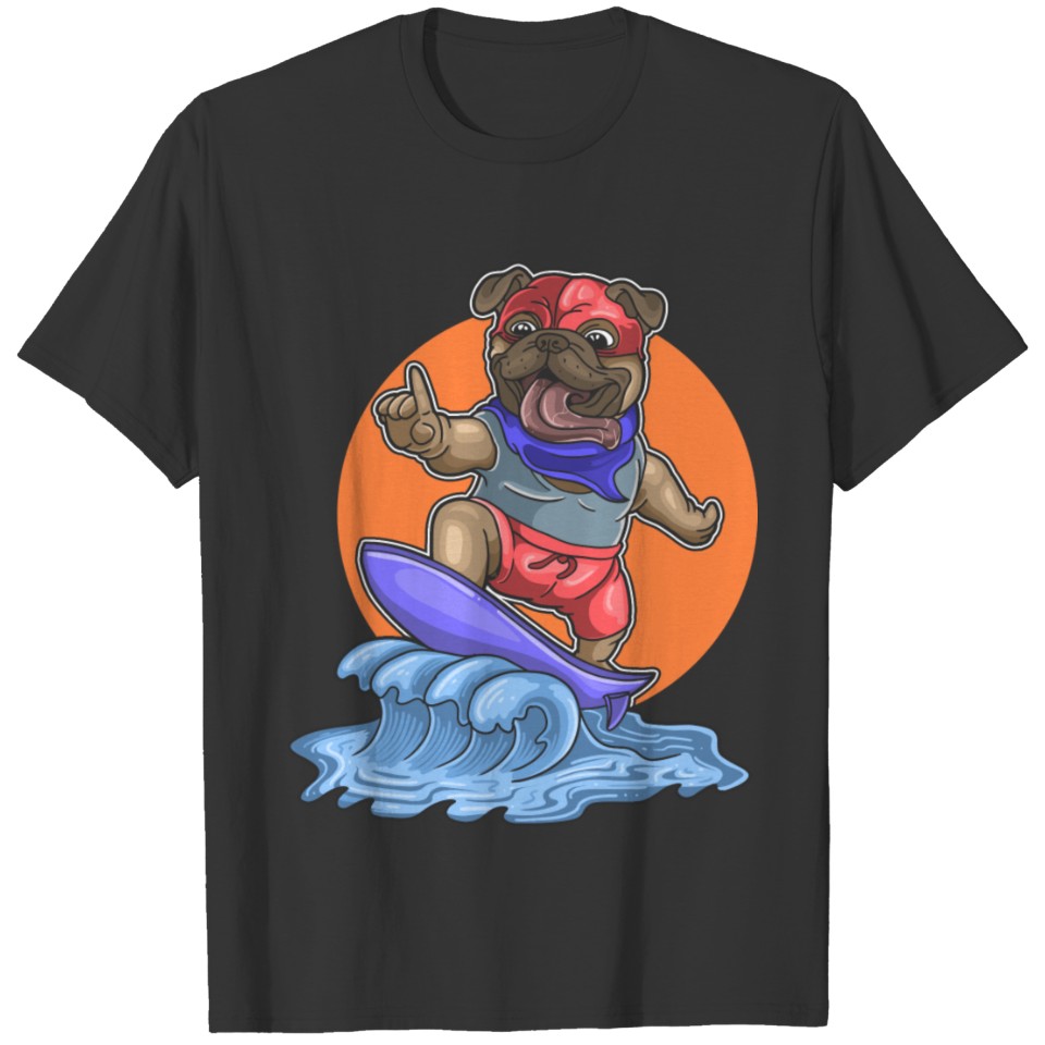 dog summer Surfing T Shirts