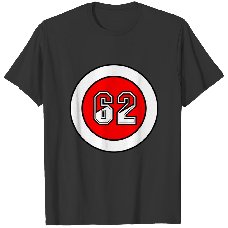 SPORTS STREETWEAR VINTAGE COLLEGE LUCKY NUMBER 62 T Shirts