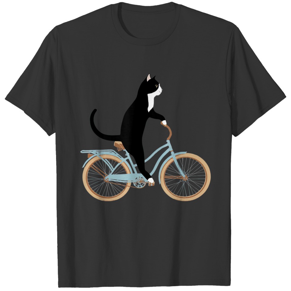 Cat on a bike funny Tshirt T-shirt