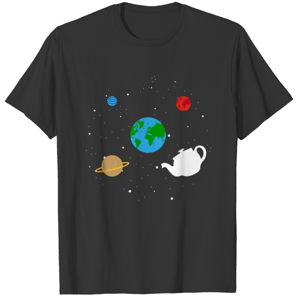 outer space space flying saucer pot earth T-shirt