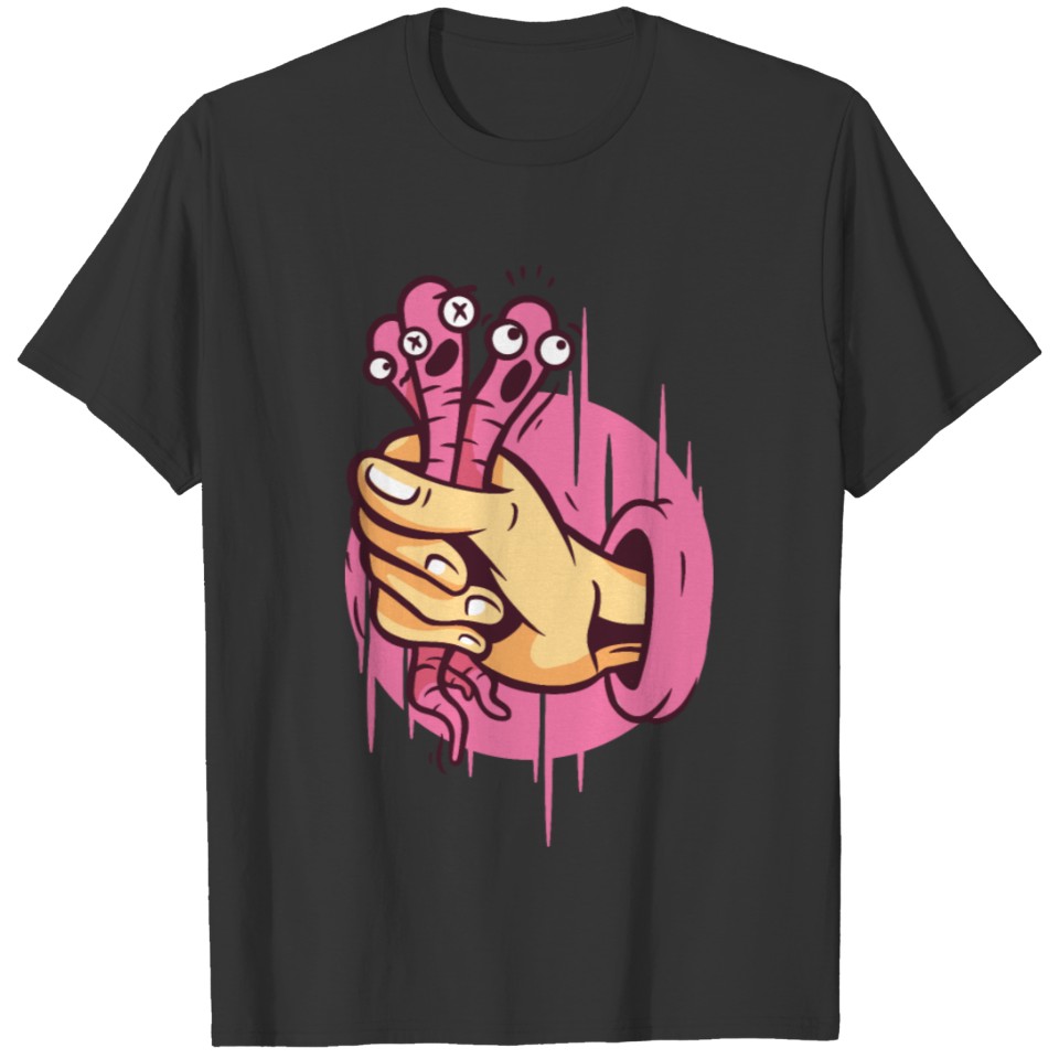 holding earthworms in the hand T-shirt