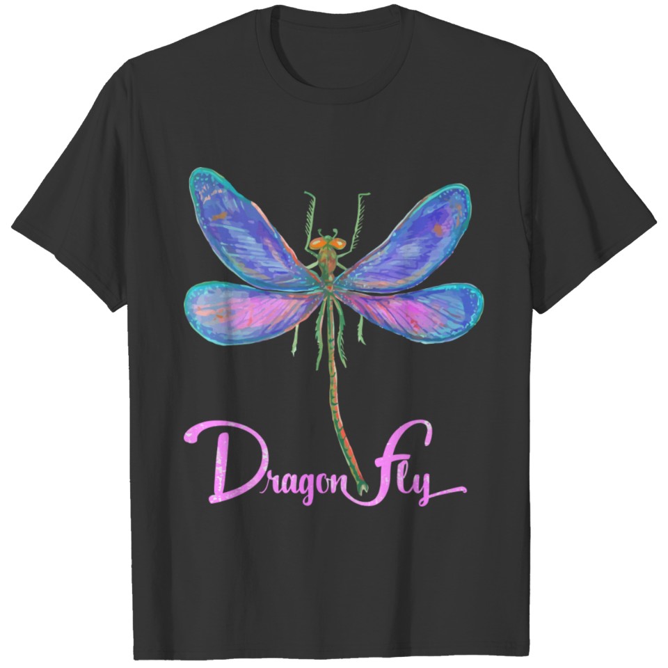 Dragon Fly Multi Color Gift Tee T-shirt