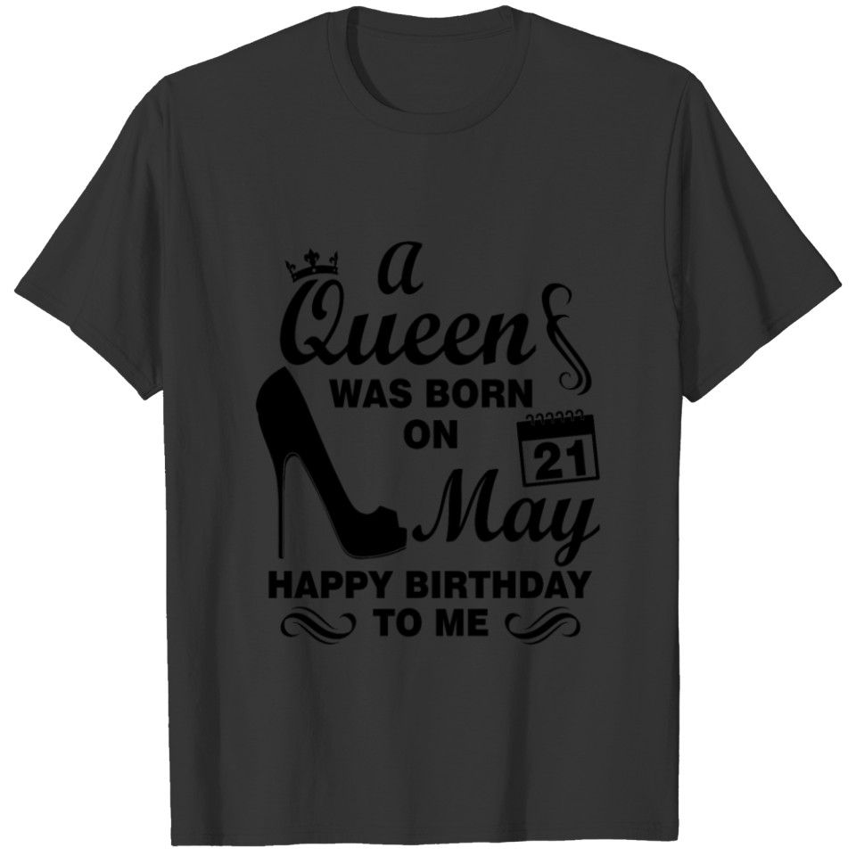 A Queen was born in may vintage birthday T-shirt
