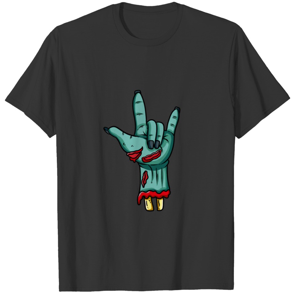 Zombie Hand Rock N Roll Bone Fingernails T-shirt