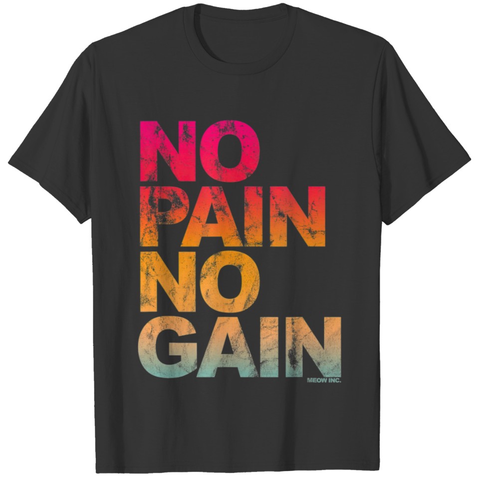 No Pain No Gain Training men women T 2 T Shirts