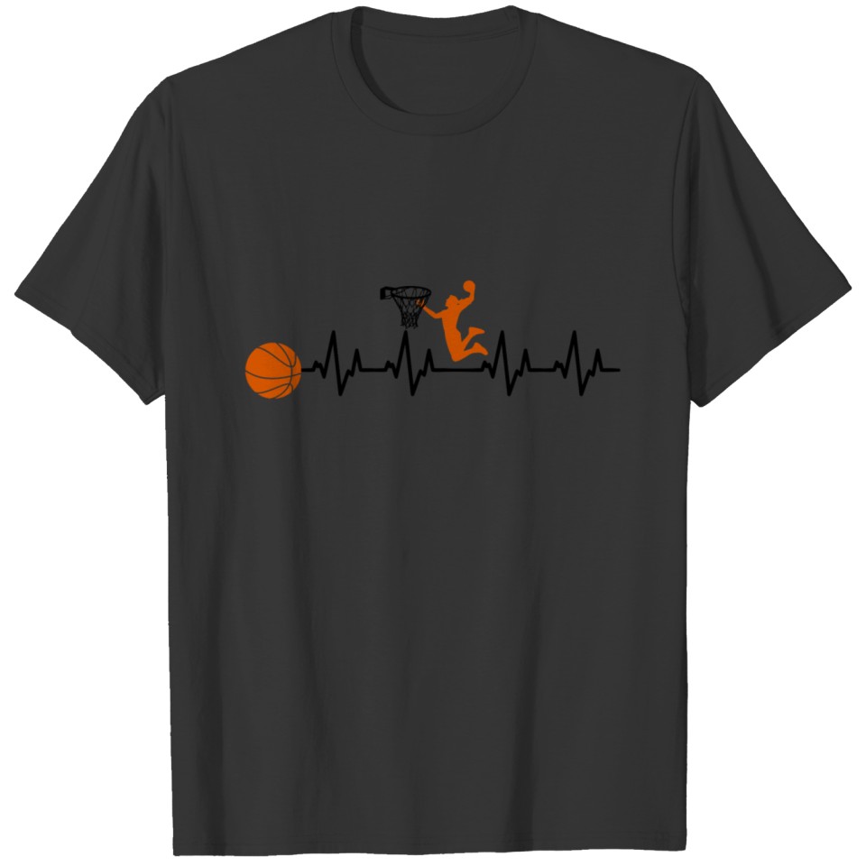 Basketball heartbeat gift for basketball player T-shirt