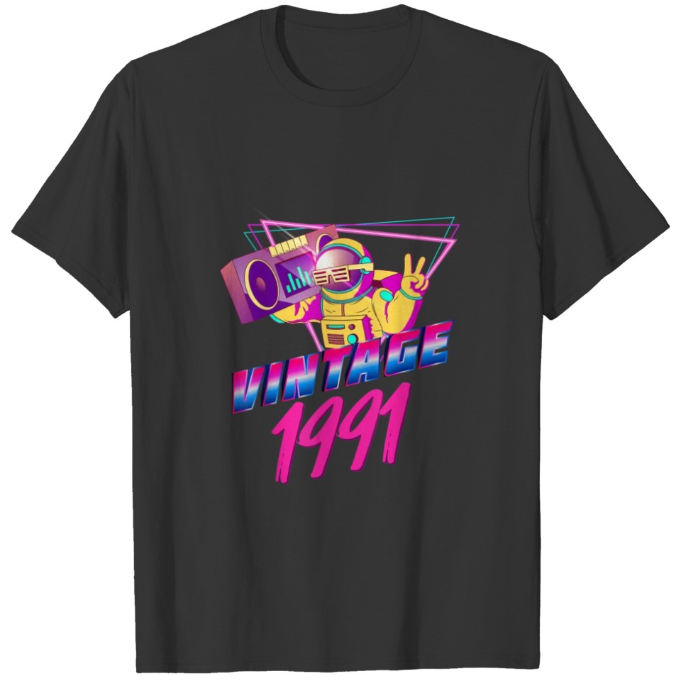 30th Birthday Vintage 1991 christmas present birth T-shirt