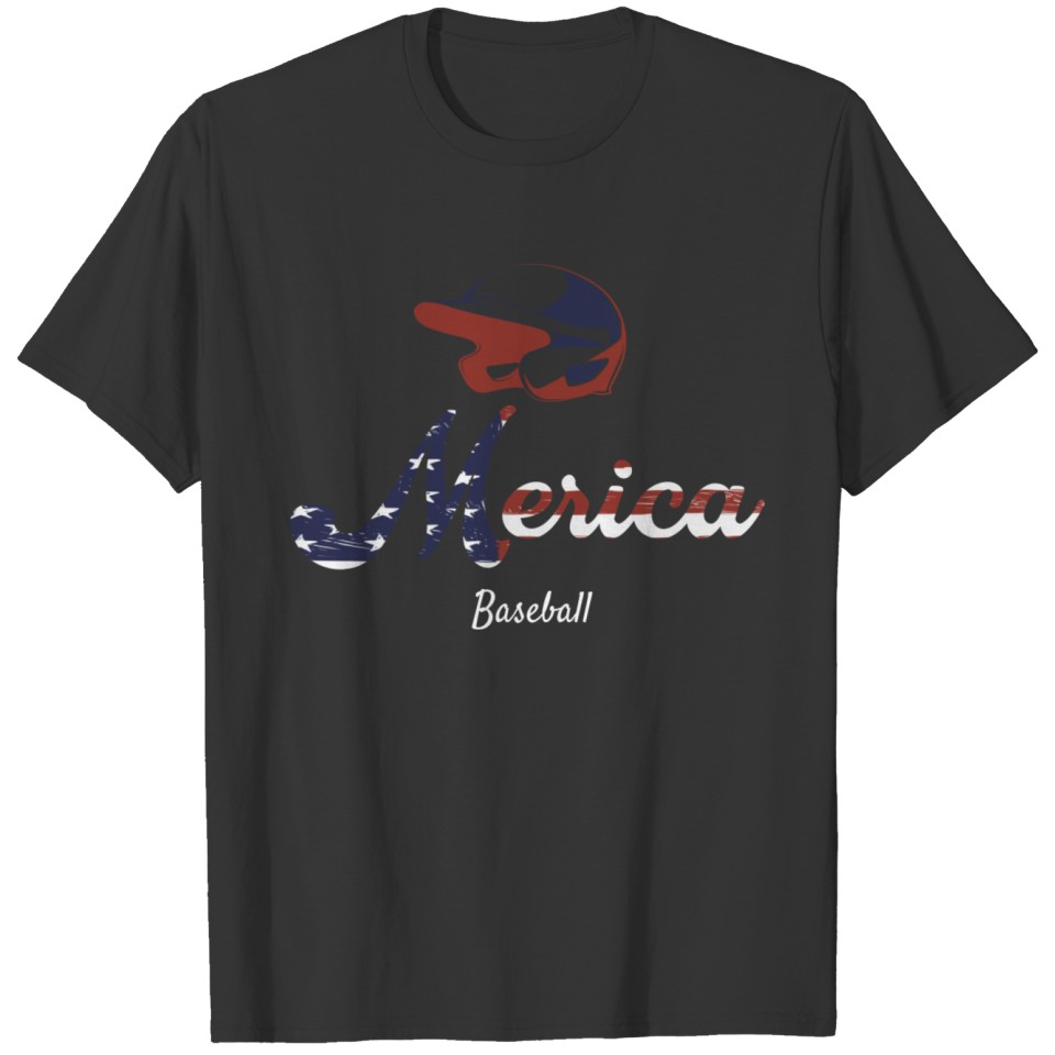 Baseball Mullet 4th Of July USA FLAG American Fath T-shirt