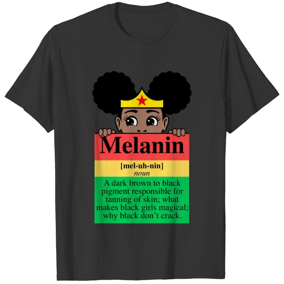 Black Girl Melanin Poppin Juneteenth Super Hero T Shirts