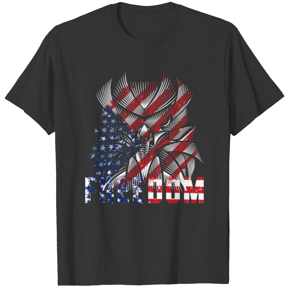 Freedom Usa Flag Eagle Eagle Mask T-shirt