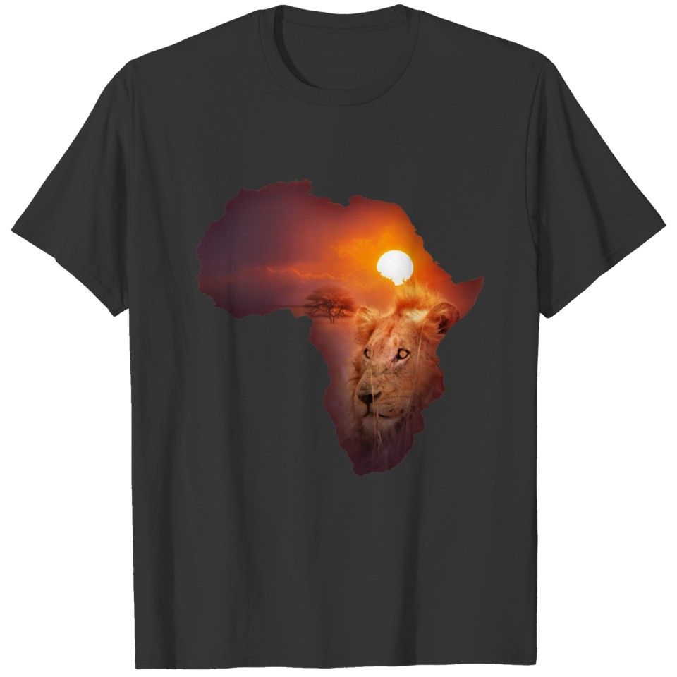 Lion in Map T-shirt