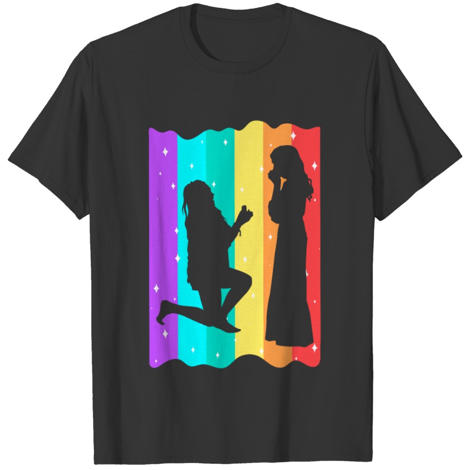 Valentine's Day lesbian couple love Happy T-shirt